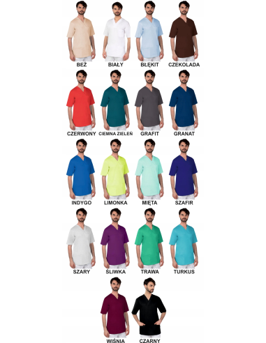 Bluza medyczna męska chirurgiczna z HAFTEM z TWOIM LOGO NAPISEM