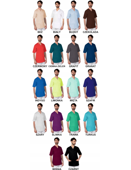 Bluza medyczna męska chirurgiczna z HAFTEM z TWOIM LOGO NAPISEM