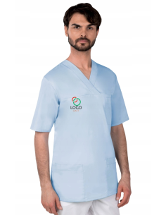 Bluza medyczna męska chirurgiczna z HAFTEM z TWOIM LOGO NAPISEM 10 sztuk