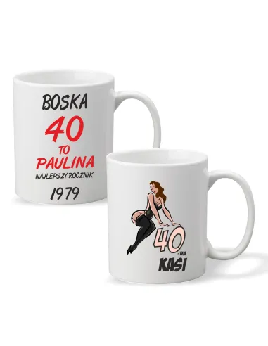 Foto Kubek Prezent na Urodziny Boska 40 Personalizowany