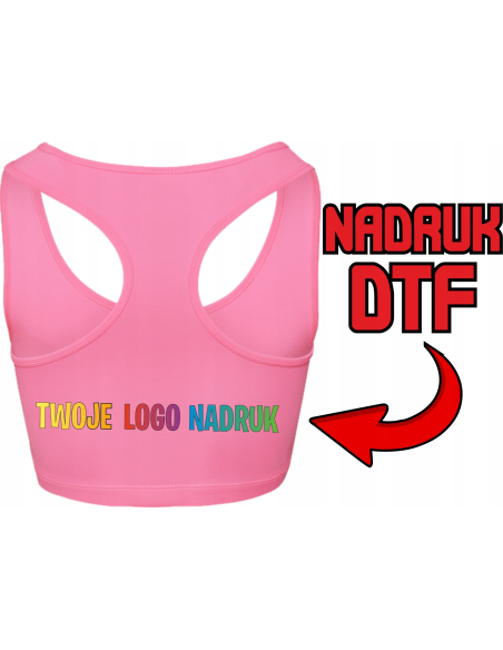Crop Top Krótki Sportowy ODZIEŻ REKLAMOWA NADRUK DTF Logo grafika 20sztuk