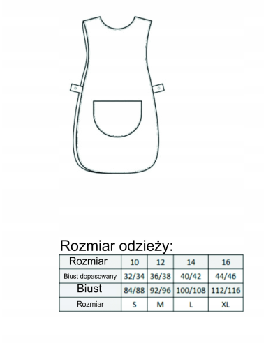 FARTUCH DAMSKI Tabard odzież reklamowa DTF logo trwały nadruk pełny kolor