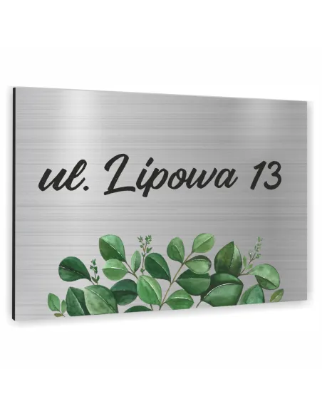 Tabliczka Adresowa Aluminiowa Srebrna Różne Nadruki 20x15