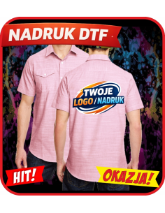 Tkana koszula odzież reklamowa DTF logo trwały nadruk pełny kolor