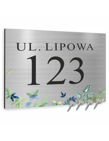 Tabliczka 20x15cm Adresowa Aluminiowa Srebrna Delikatna