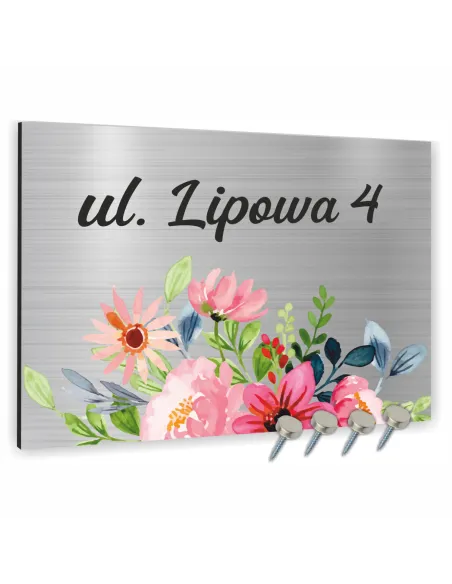 Tabliczka Adresowa Aluminiowa Srebrna Rożne Wzory Numer