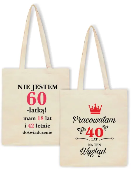 Eko Torba Personalizowany z Nadrukiem na Prezent 40 Lat