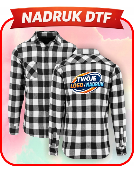 Koszula flanelowa ODZIEŻ REKLAMOWA NADRUK DTF Logo grafika 20sztuk