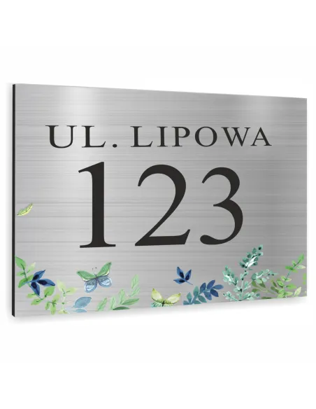 Tabliczka 20x15cm Adresowa Aluminiowa Srebrna Delikatna