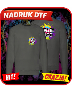 Lekki sweter męski odzież reklamowa DTF logo trwały nadruk pełny kolor