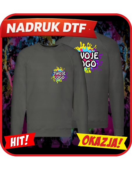 Lekki sweter męski odzież reklamowa DTF logo trwały nadruk pełny kolor