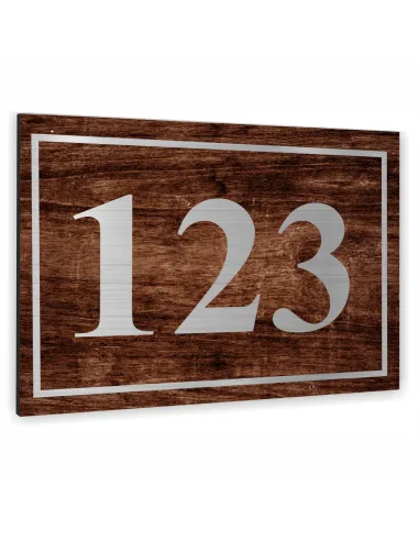 Tablica z Numerem Domu Adresowa z Motywem Drewna 20x15cm