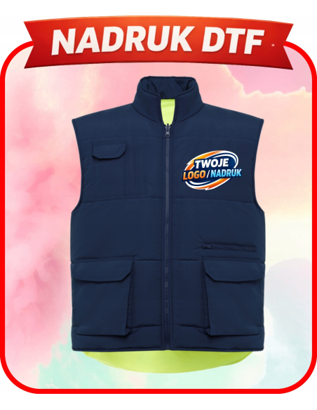 Bezrękawnik kamizelka firmowa PERSONALIZACJA NADRUK DTF logo 10 SZT