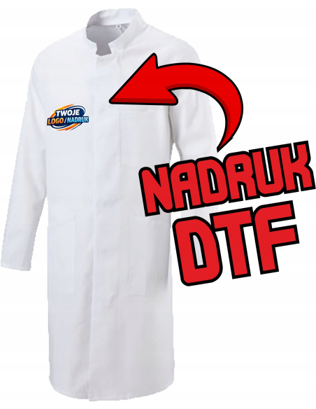 Damski Fartuchodzież reklamowa DTF logo trwały nadruk pełny kolor