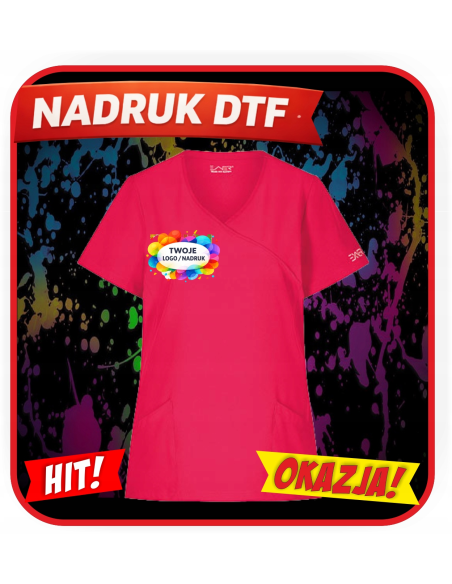 Damska dopasowana tunika odzież reklamowa DTF logo trwały nadruk