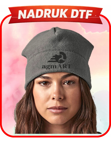 Czapka z polaru odzież reklamowa DTF logo trwały nadruk pełny kolor