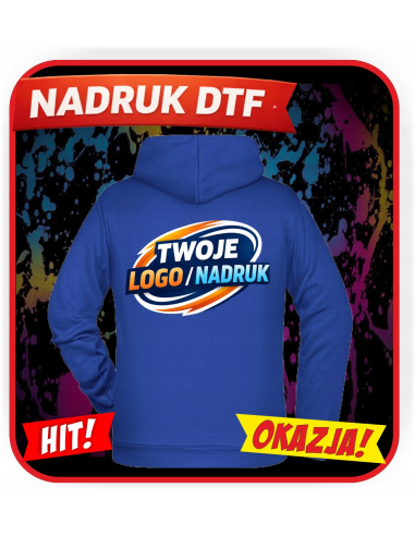 Bluza z kapturem firmowa PERSONALIZACJA NADRUK DTF Twoja grafika 10 SZT