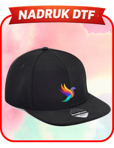 Czapka z płaskim daszkiem firmowa PERSONALIZACJA NADRUK DTF logo 10 SZT