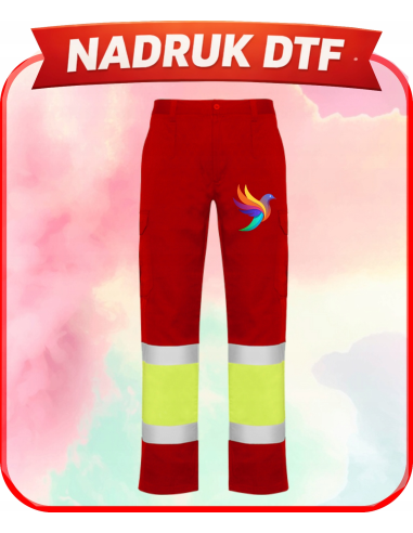 Spodnie odblaskowe firmowa PERSONALIZACJA NADRUK DTF Twoja grafika 10 SZT