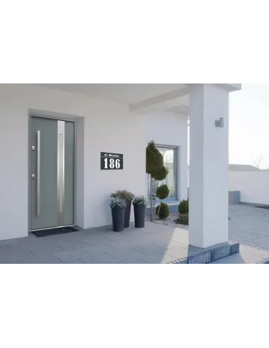 Tabliczka Numer Budynek Dom Inox Motyw Ludowy Aluminium