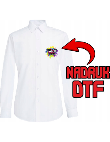 Męska koszula slim fit ODZIEŻ REKLAMOWA NADRUK DTF Logo grafika 20sztuk
