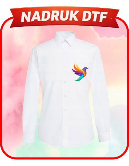 Męska koszula slim fit firmowa PERSONALIZACJA NADRUK DTF LOGO 10 SZT