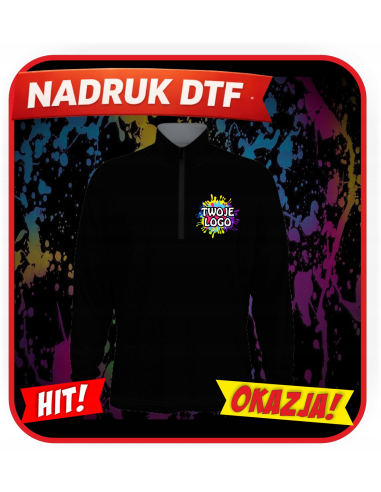 Męski sweter odzież reklamowa DTF logo trwały nadruk pełny kolor