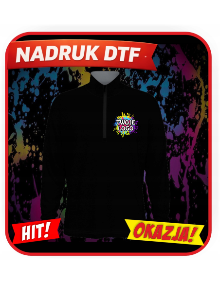 Męski sweter odzież reklamowa DTF logo trwały nadruk pełny kolor