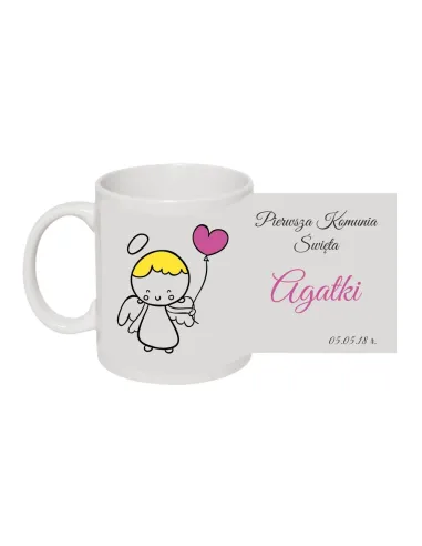 Kubek z Nadrukiem – Komunia Pierwsza Święta Imię Data