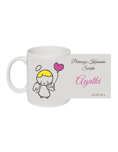 Kubek z Nadrukiem – Komunia Pierwsza Święta Imię Data
