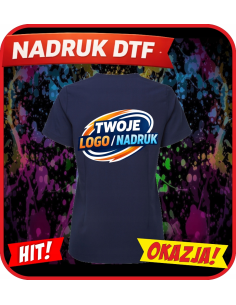 Odzież reklamowa Tunika damska DTF logo trwały nadruk pełny kolor