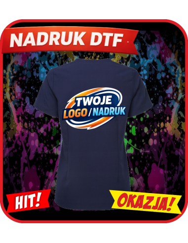 Odzież reklamowa Tunika damska DTF logo trwały nadruk pełny kolor