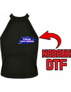 Krótki top damski firmowa PERSONALIZACJA NADRUK DTF Twoja grafika 10 SZT