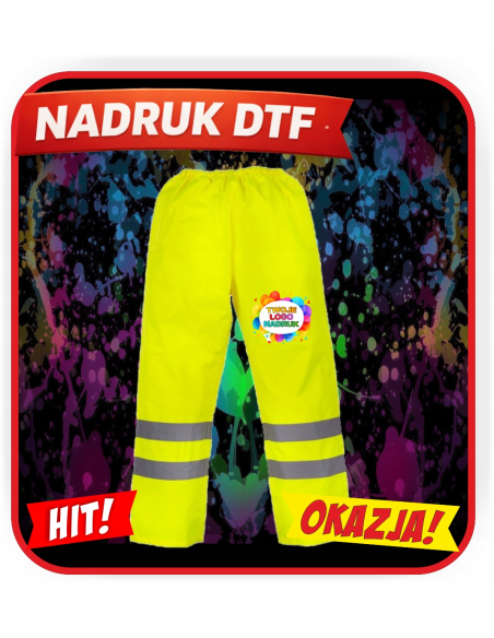 Wodoodporne spodnie odzież reklamowa DTF logo trwały nadruk pełny kolor