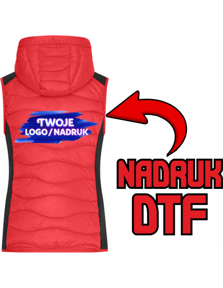 Damska kamizelka ODZIEŻ REKLAMOWA NADRUK DTF Logo grafika 20sztuk