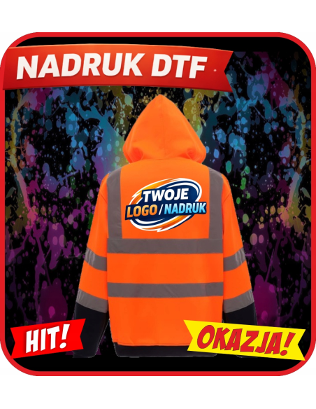 Bluza odblaskowa firmowa PERSONALIZACJA NADRUK DTF Twoja grafika 10 SZT