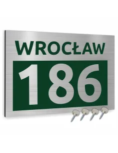 Tabliczka 30x20 cm Adresowa Srebrna Kolorowym Nadrukiem