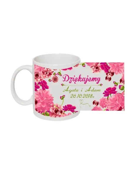 Kubek z Nadrukiem Dziękujemy Podziękowanie Prezent Świadków