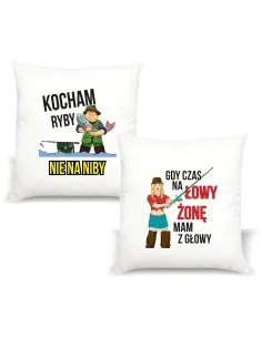 Poduszka Prezent dla Wędkarza Kocham Ryby Personalizowany