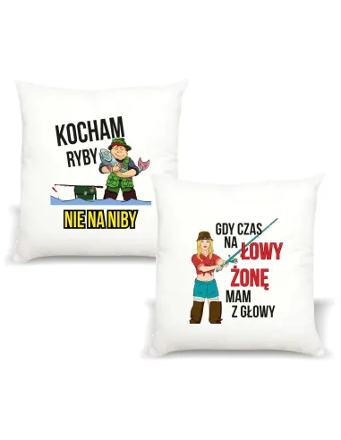 Poduszka Prezent dla Wędkarza Kocham Ryby Personalizowany
