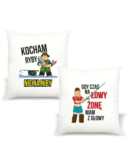 Poduszka Prezent dla Wędkarza Kocham Ryby Personalizowany