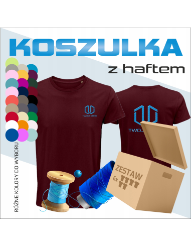 Basic koszulka męska Bawełna Haft Własne logo Personalizacja Odzież rekl