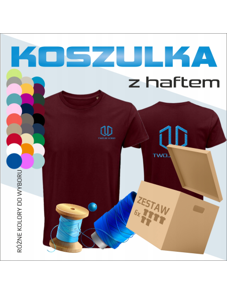 Basic koszulka męska Bawełna Haft Własne logo Personalizacja Odzież rekl