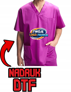 TUNIKA firmowa REKLAMOWA PERSONALIZACJA Z NADRUKIEM DTF Logo Twoja grafika