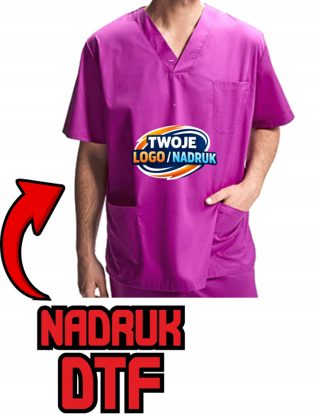 TUNIKA firmowa REKLAMOWA PERSONALIZACJA Z NADRUKIEM DTF Logo Twoja grafika