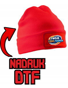Czapka ZIMOWA reklamowa Z NADRUKIEM DTF FIRMOWYM twoje logo 20 sztuk