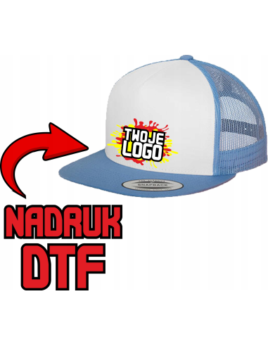 Czapka z daszkiem Z NADRUKIEM DTF FIRMOWYM twoim logo napisem