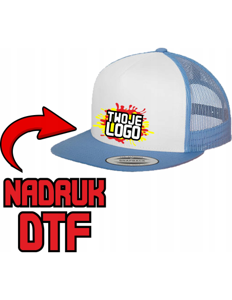 Czapka z daszkiem Z NADRUKIEM DTF FIRMOWYM twoim logo napisem