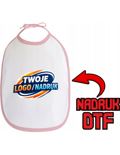 ŚLINIAK DZIECIĘCY 20 szt odzież reklamowa DTF trwały nadruk pełny kolor