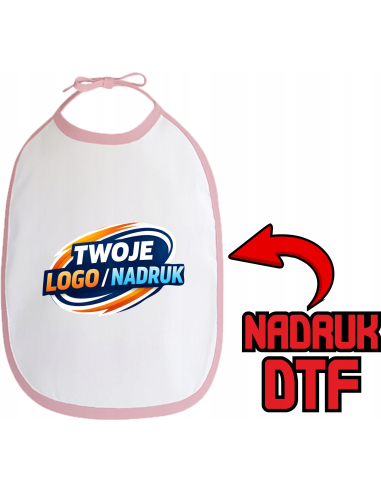 ŚLINIAK DZIECIĘCY 20 szt odzież reklamowa DTF trwały nadruk pełny kolor